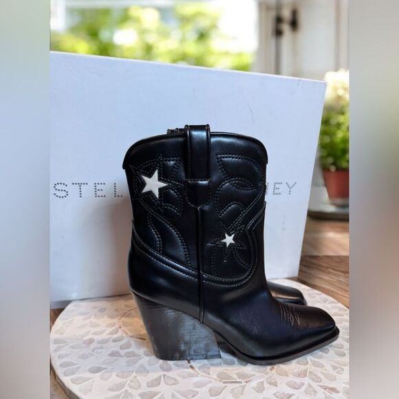 Stella McCartney $1355 Cloudy Alter Heel 85mm embroidery cowboy Western Boots - Picture 5 of 16